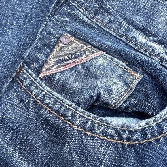 Silver Bootcut Jeans 34x36 925 Series Zac Y2K Faded Western Med Wash Mid Rise - Picture 7 of 16